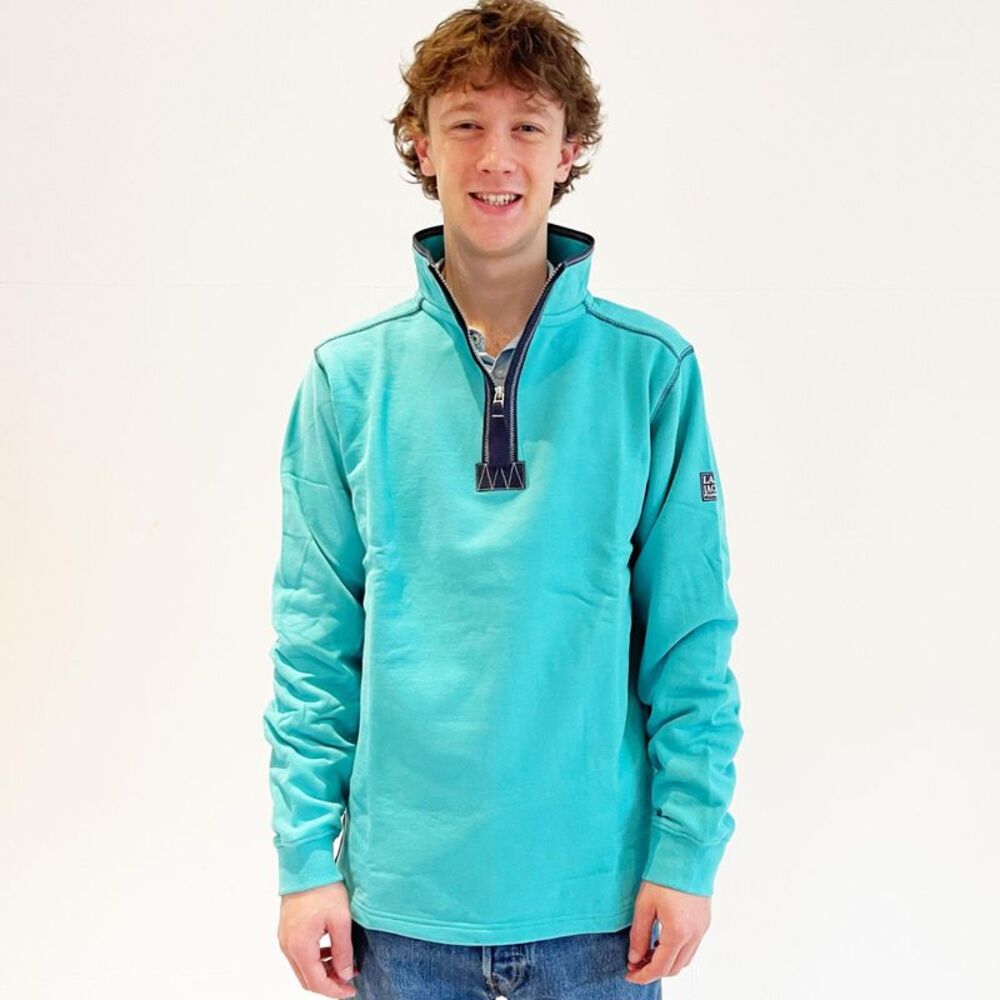 Lazy Jacks Mens Quarter Zip Sweatshirt / Aquarius